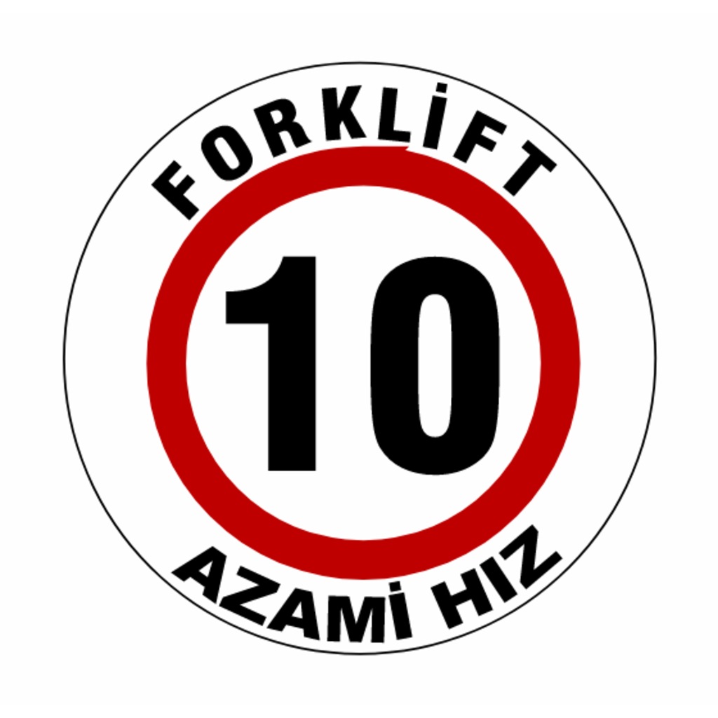 Forklift%20Azami%20Hız%2010%20Yer%20Zemin%20Etiketi