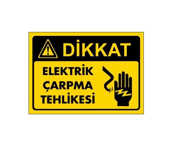 ELEKTRİK ÇARPMA TEHLİKESİ UYARI LEVHASI 