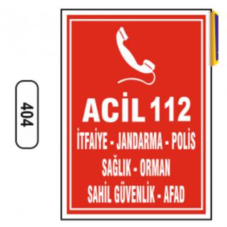 Acil 112 Levhası