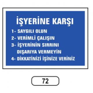 Uyarı İkaz Levhaları