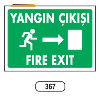 Yangın Çıkışı Fire Exit Sağ Yön Levhası