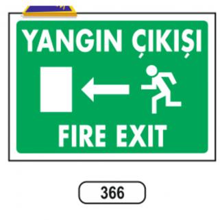 Yangın Çıkışı Fıre Exıt Yön Levhası