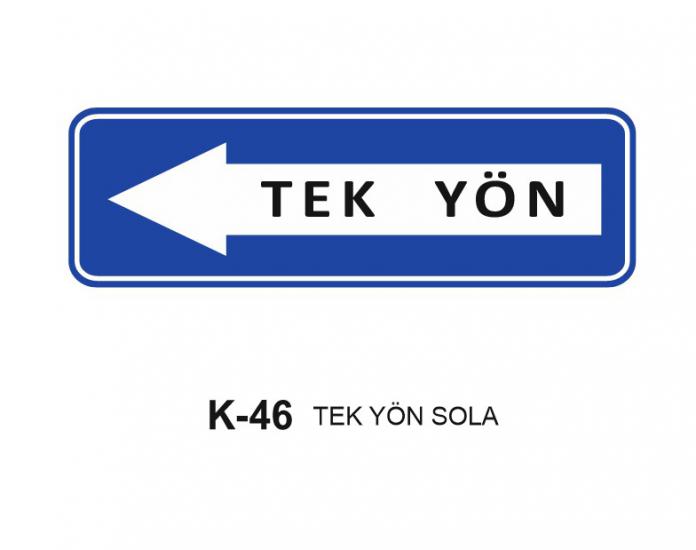 Tek Yön Sola Trafik Levhası 